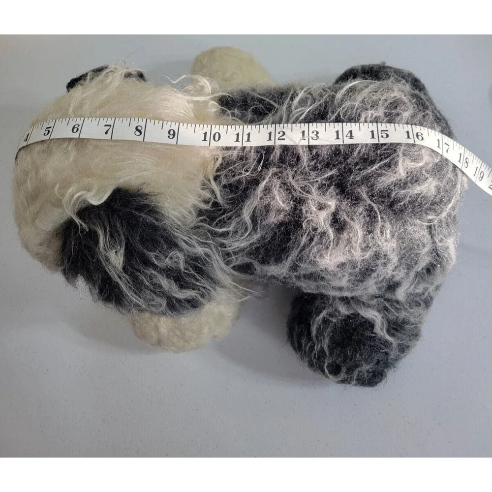 Vintage Sheep Dog Carnival Black White Fluffy Plush Stuffed Animal Toy‎ 17